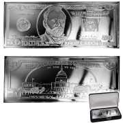 USA Fifty Dollars $50 Ulysses Grant 18th USA president Silver Bill Note Bar Proof 4 oz